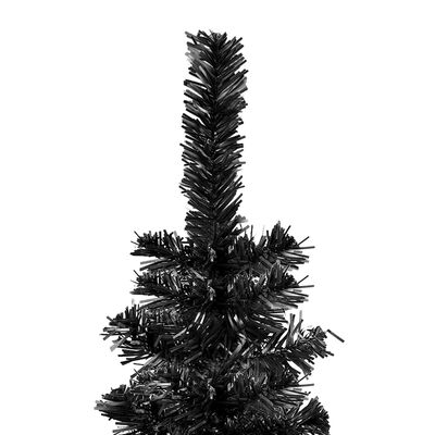 vidaXL Slim Pre-lit Christmas Tree Black 210 cm