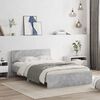 vidaXL Bed Frame with Headboard and LED Concrete Grey 140x190 cm