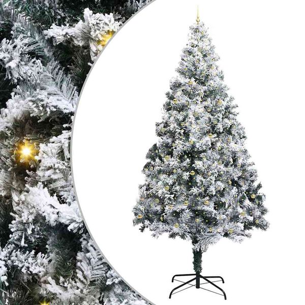 vidaXL Artificial Pre-lit Christmas Tree with Ball Set Green 400 cm
