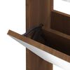 vidaXL Shoe Cabinet with Mirror 3-Layer Brown Oak 63x17x102.5 cm