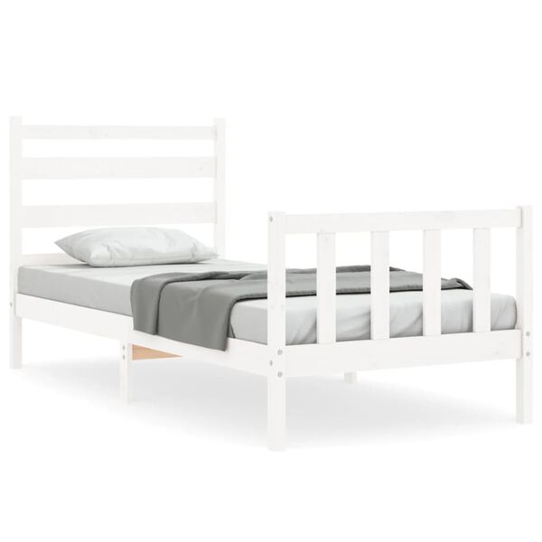 vidaXL Bed Frame without Mattress White 90x200 cm Solid Wood Pine