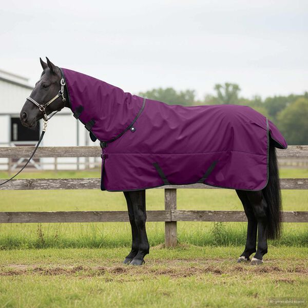 vidaXL Horse Blanket Full Purple 165 cm Polyester