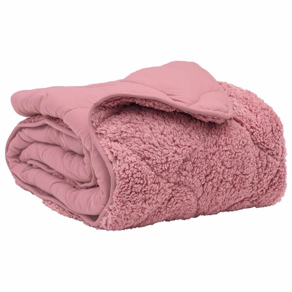 vidaXL Winter Duvet Pink 220 x 240 cm Microfiber and Teddy fleece