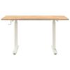 vidaXL Desk with Storage White and Natural 140 x 60 cm Solid Oak Wood