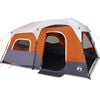 vidaXL Family Tent with LED 9-Person Light Grey and Orange Quick Release