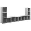 vidaXL TV Cabinets 4 pcs Concrete Grey 107x35x37 cm Engineered Wood