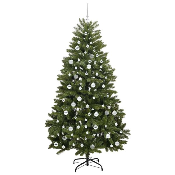 vidaXL Artificial Christmas Tree Green 210 cm PVC and Metal