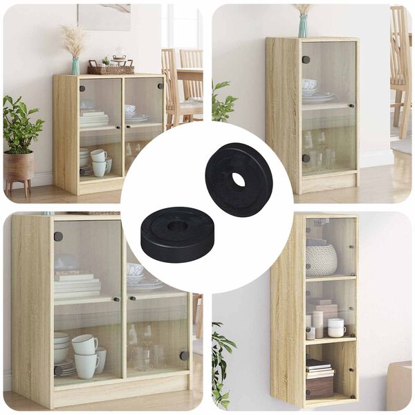 vidaXL suitable for Flat Washer 2 pcs Black &empty;15 x 3 mm PVC Copolymer