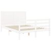 vidaXL Bed Frame without Mattress White 140x190 cm Solid Wood