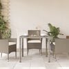 vidaXL Garden Table with Glass Top Light Grey 90x90x75 cm Poly Rattan