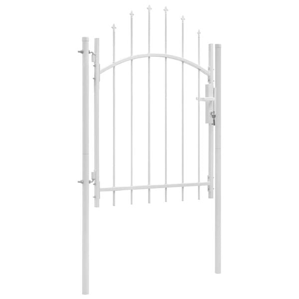 vidaXL Garden Gate Steel 1x2 m White