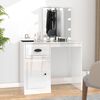 vidaXL Dressing Table with LED High Gloss White 90x50x132.5 cm Engineered Wood