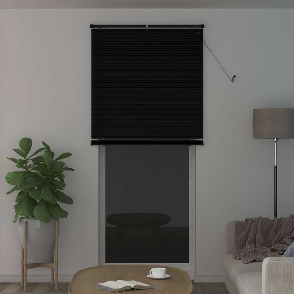 vidaXL Venetian Blind Manual Adjustable Black 213 x 80 cm PVC