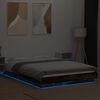 vidaXL Bed Frame with LED Lights without Mattress Smoked Oak 135x190cm