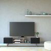 Homemania TV Stand Dore 160x29.7x40.6cm Black and Walnut