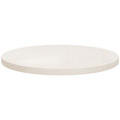 vidaXL Table Top White Ø50x2.5 cm Solid Wood Pine
