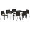 vidaXL Garden Dining Set 7 pcs Black Powder-Coated Steel