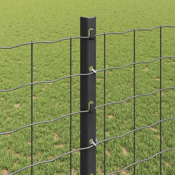 vidaXL Fence Post 5 pcs Grey 120 cm Steel