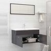 vidaXL 2 Piece Bathroom Furniture Set High Gloss Grey Engineered Wood