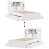 vidaXL Bookcase Bed without Mattress White 135x190 cm Double Solid Wood Pine
