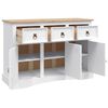vidaXL Sideboard Solid Mexican Pinewood Corona Range White 132x43x78 cm
