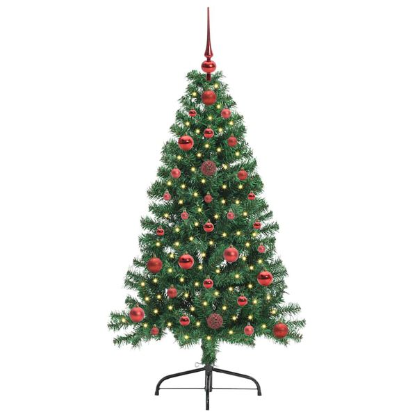 vidaXL Artificial Pre-lit Christmas Tree Green 120 cm PVC