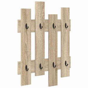 vidaXL Wall-Mounted Coat Rack Wall-Mounted Sonoma Oak 60 x 3 x 82 cm