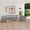 vidaXL 8 Piece Garden Lounge Set Grey Solid Pinewood