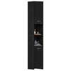 vidaXL Bathroom Cabinet Black Oak 30x30x183.5 cm Engineered Wood