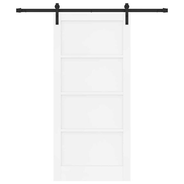vidaXL Sliding Door White and Black 93 x 202 cm Solid Pine Wood