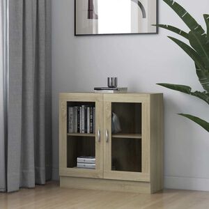 vidaXL Vitrine Cabinet Sonoma Oak 82,5x30,5x80 cm Engineered Wood