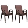 vidaXL Stackable Garden Chairs 4 pcs Brown Textilene Fabric