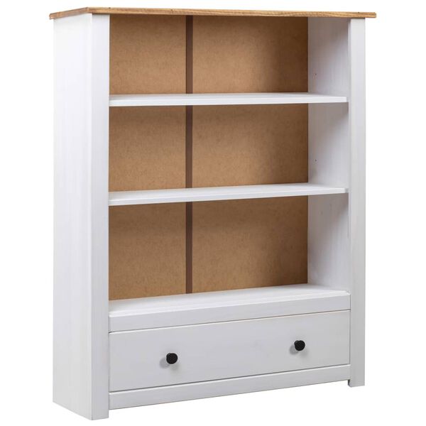 vidaXL Bookcase White 80x35x110 cm Solid Pine Wood Panama Range