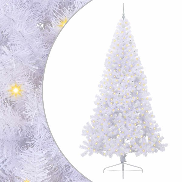 vidaXL Artificial Christmas Tree with Stand White 240 cm PVC and Steel