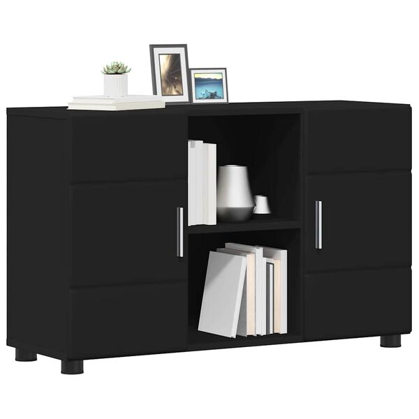 vidaXL Sideboard FLORIN Black 88.5 x 30.5 x 55.5 cm Engineered Wood