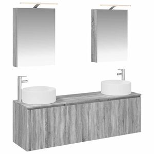 vidaXL Bathroom Cabinet Set 5 pcs Grey Sonoma Engineered Wood