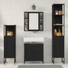 vidaXL Bathroom Furniture Set with Shelf 4 pcs Black Engineered wood