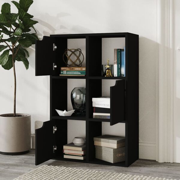 vidaXL Bookshelf Black 60x27.5x88 cm Engineered Wood
