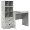 vidaXL Desk with Drawer with Shelf with Storage 2 pcs Concrete Grey
