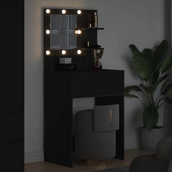 vidaXL Bedroom Dressing Tables with Drawer Black 80 x 39.6 x 135 cm