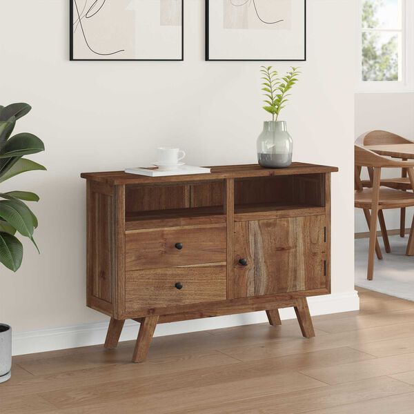 vidaXL Sideboard with Drawer Natural 100 x 30 x 68 cm Solid Teak Wood