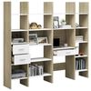 vidaXL 4 Piece Book Cabinet Set White and Sonoma Oak Engineered Wood