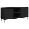 vidaXL TV Cabinet with Solid Wood Legs Black 103,5x35x50 cm