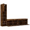 vidaXL 4 Piece TV Wall Units with LED Smoked Oak Engineered Wood