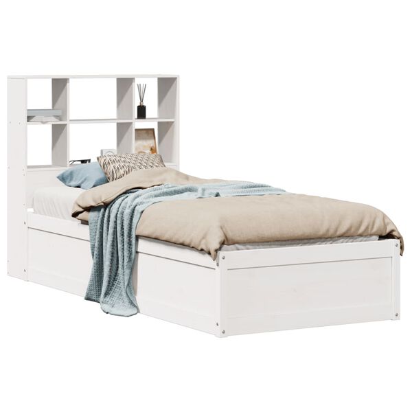 vidaXL Bed Frame without Mattress White 90x190 cm Single Solid Wood Pine
