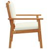 vidaXL Garden Chair with Cushion 2 pcs Cream White Solid Acacia Wood