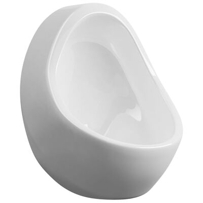 vidaXL Wall Hung Urinal with Flush Valve Ceramic White