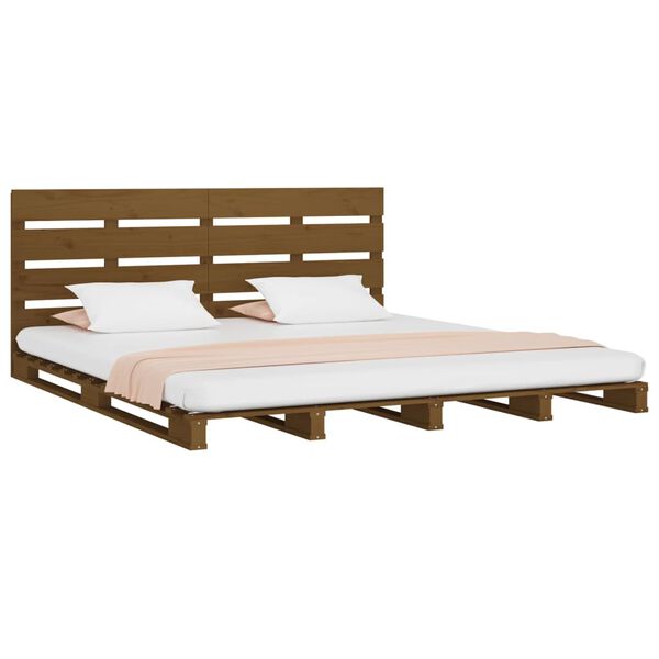 vidaXL Bed Frame without Mattress Brown Solid Wood Pine Small Double