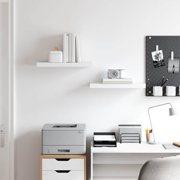 vidaXL Floating Wall Shelves 2 pcs White 50x23x3.8 cm MDF