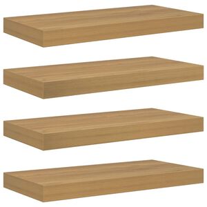 vidaXL Wall Shelf 4 pcs Brown 50 x 23 x 4 cm Engineered Wood
